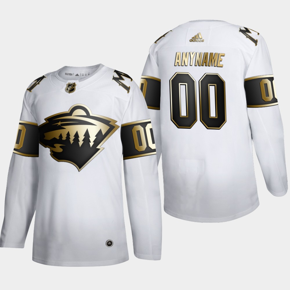 Minnesota Wild Custom Men Adidas White Golden Edition Limited Stitched NHL Jersey->customized nhl jersey->Custom Jersey